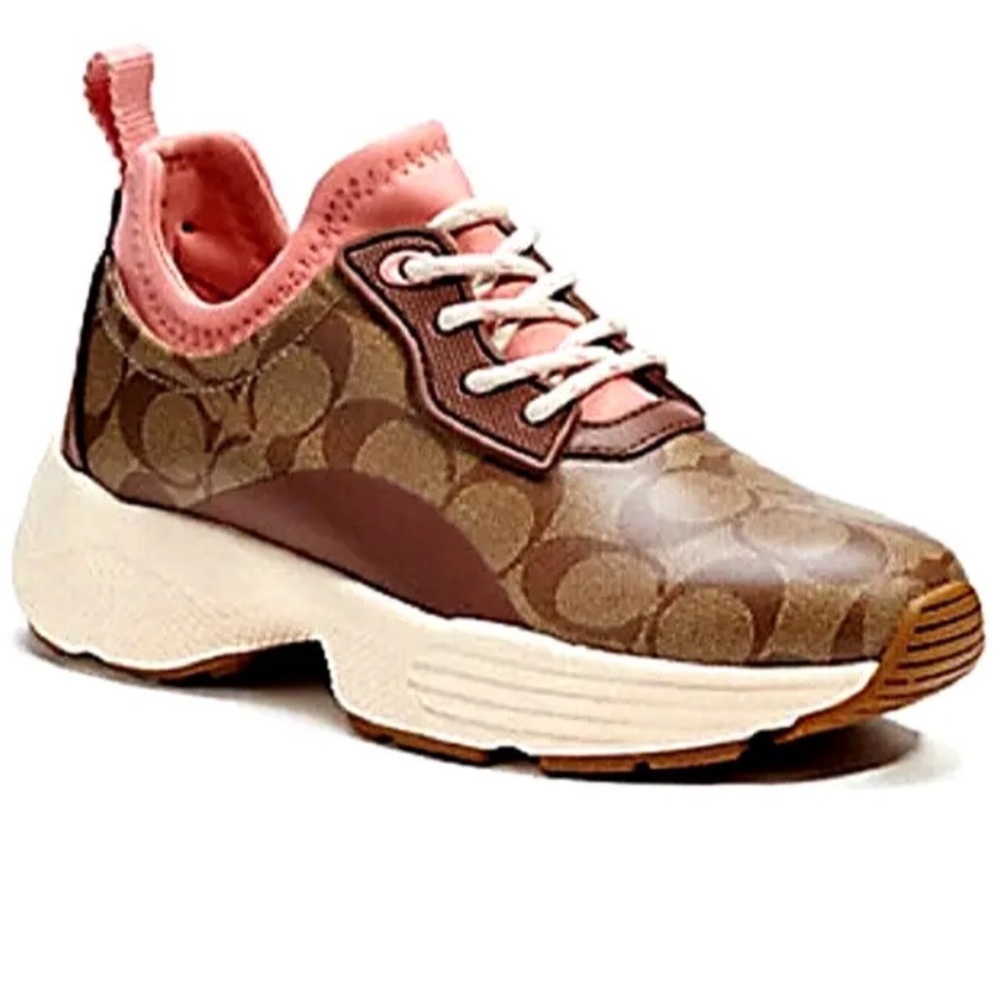 COPY - Coach Women's Sneakers Signature
Khaki Pink Running
Shoes 8/5.    #14